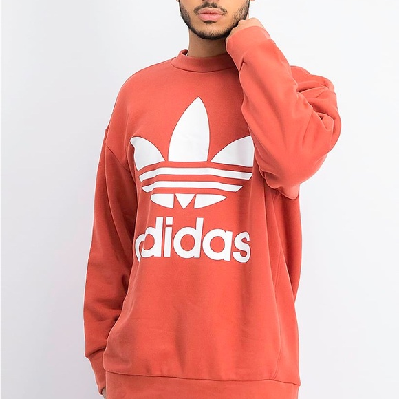 adidas Other - Adidas Originals Trefoil Orange Terry Sweatshirt